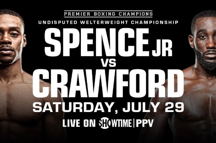 Poster duel tinju Errol Spence Jr vs Terence Crawford yang mentas Minggu siang (30/7/2023) di Las Vegas, Nevada.