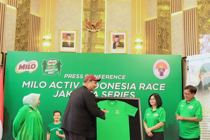 Konferensi Pers Milo Activ Indonesia Race Jakarta Series, yang diselenggarakan di Kemenpora, Senayan, Jakarta Selatan, Senin (31/07/2023).