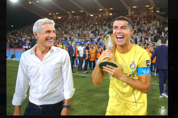 Cristiano Ronaldo raih gelar pertamanya untuk Al Nassr setelah menekuk Al Hilal pada final Arab Club Champions Cup (12/8/2023).