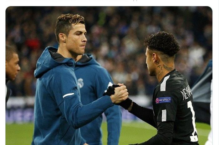 Neymar (kanan) memuji pengaruh besar Cristiano Ronaldo sebagai pionir kepindahan para pemain bintang, termasuk dirinya, ke Liga Arab Saudi. Neymar kini resmi gabung Al Hilal.