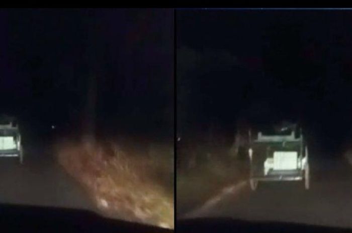 Viral video penampakan gerobak berhantu yang berjalan sendiri tanpa pengemudi