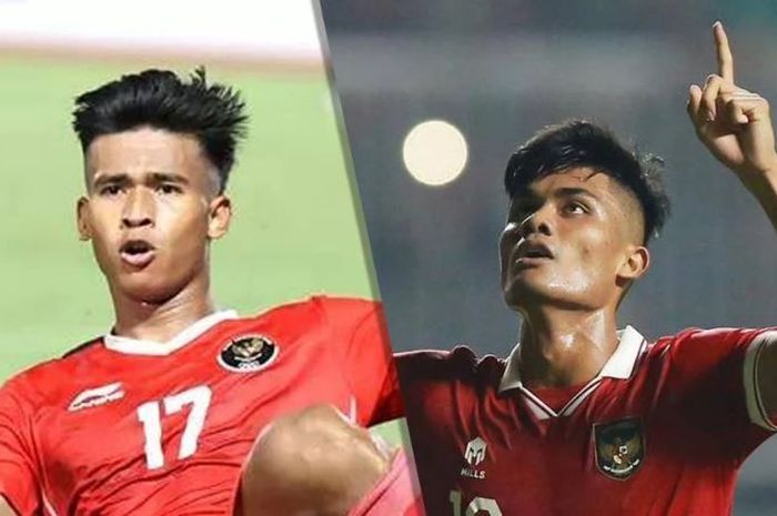 Dua penyerang Timnas U-23 Indonesia, Irfan Jauhari (kiri) dan Ramadhan Sananta.