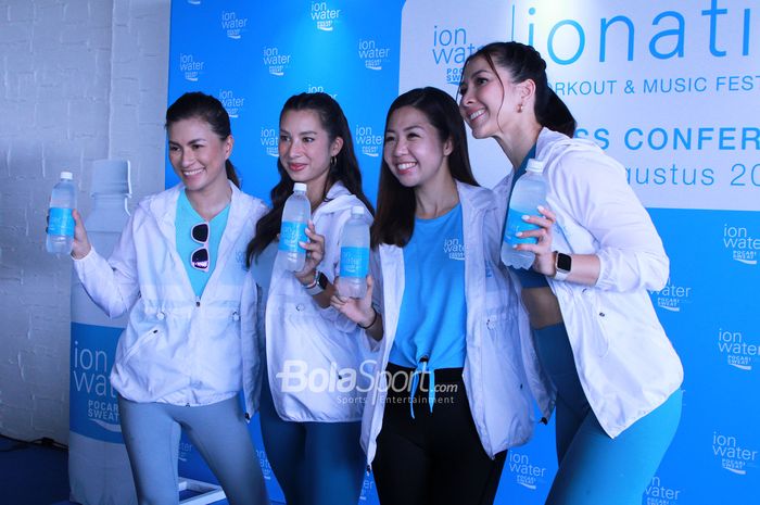 Para Brand Ambassador Ion Water dalam jumpa pers Ionation 2023, Sabtu (19/8/2023) di Ancol.