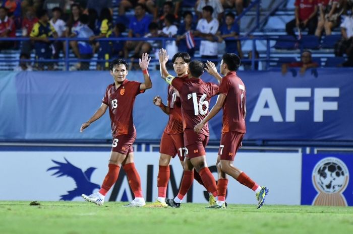 Thailand berhasil meraih poin sempurna (6 poin tanpa kebobolan) dalam dua pertandingan awal Grup A Piala AFF U-23 2023.