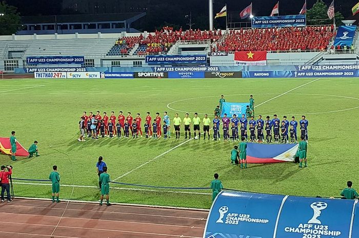Timnas U-23 Vietnam vs Filipina pada laga penyisihan Grup C Piala AFF U-23 2023 di Rayong Provincial Stadium, Thailand, Selasa (22/8/2023).