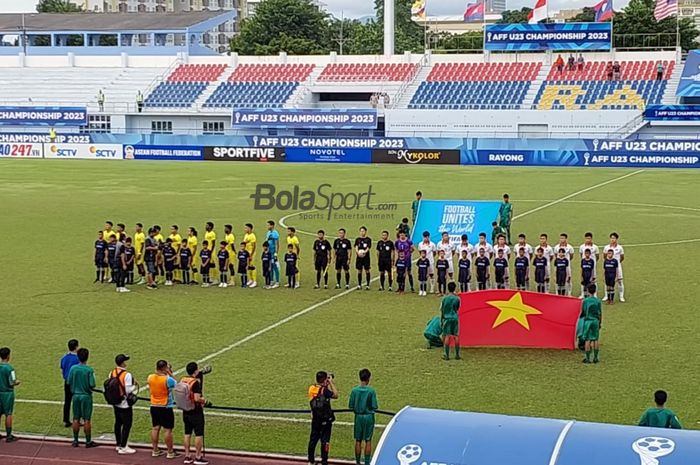 Laga timnas U-23 Malaysia versus timnas U-23 Vietnam di Rayong Provincial Stadium, Thailand pada Kamis (24/8/2023).