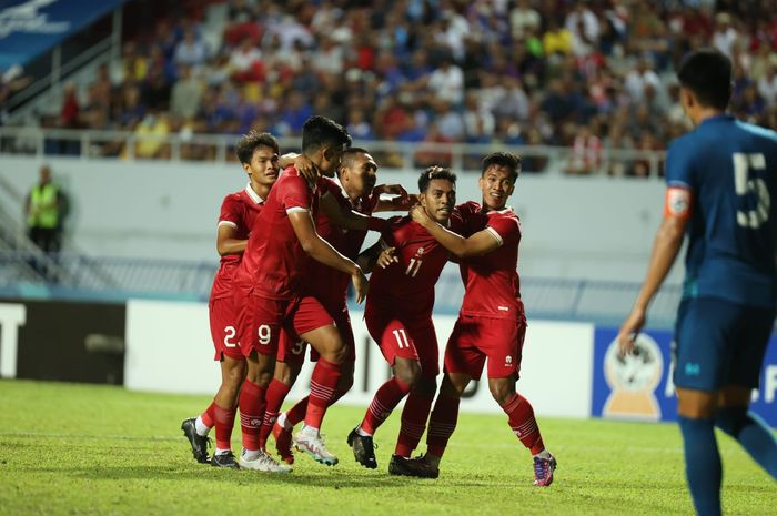 Timnas U23 Indonesia vs Thailand di semifinal Piala AFF U23 2023.