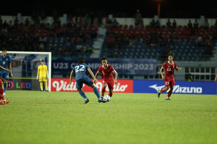 Timnas U23 Indonesia vs Thailand di semifinal Piala AFF U23 2023.