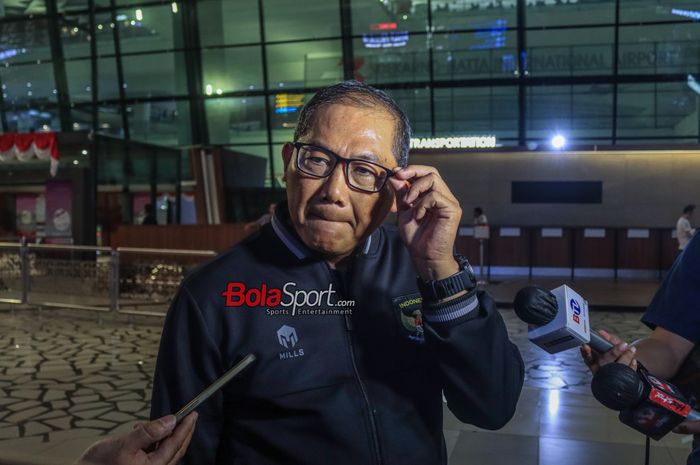 Ketua Badan Tim Nasional sekaligus Anggota Komite Eksekutif PSSI, Sumardji, saat ditemui di Bandara Soekarno Hatta, Tangerang, Banten, Minggu (27/8/2023) malam.