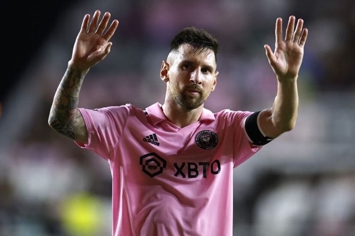 Lionel Messi dalam laga Inter Miami versus Nashville pada lanjutan MLS 2023.