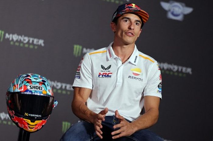 Pembalap Repsol Honda, Marc Marquez tampak tak terlalu yakin dengan performanya di MotoGP Catalunya 2023