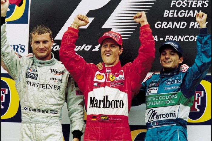 Michael Schumacher meraih kemenangan ke-52 di Formula 1 pada balapan GP Belgia 2001, 2 September 2001.