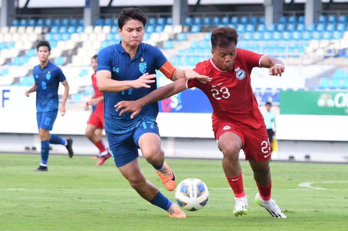 Timnas U-23 Thailand menang 2-0 atas Singapura dalam laga persahabatan jelang Kualifikasi Piala Asia U-23 2024.