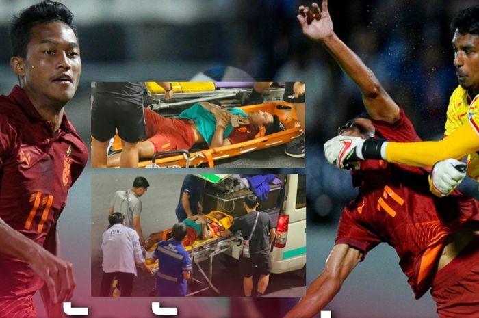 Pemain Timnas U-23 Thailand, Anan Yodsangwan, mengalami patah tulang selangka di Kualifikasi Piala Asia U-23 2024.