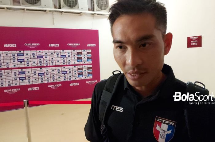 Pelatih Taiwan, Tseng Tai-lin ditemui di mixed zone Stadion Manahan, Solo usai timnya dikalahkan Timnas U-23 Indonesia 0-9 di Kualifikasi Piala Asia U-23 2-24, Sabtu (9/9/2023).