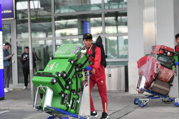 Pemain timnas U-17 Indonesia saat baru tiba di Jerman untuk menjalani pemusatan latihan jelang Piala Dunia U-17 2023.