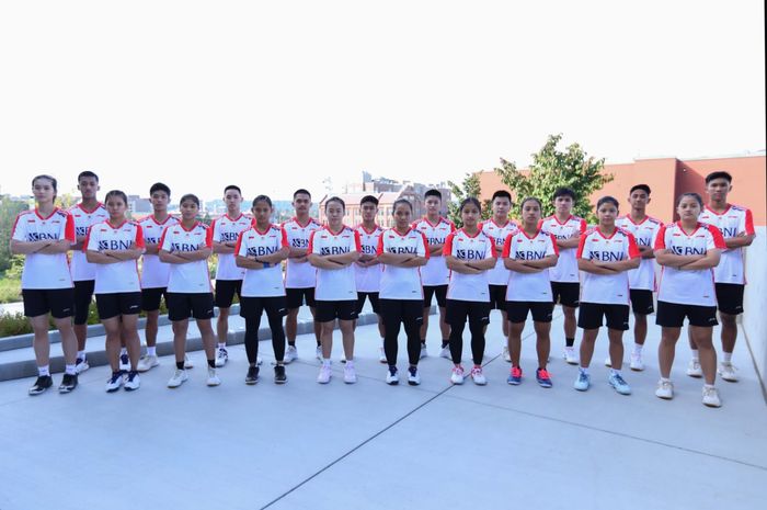 Skuad tim bulu tangkis Indonesia pada Kejuaraan Dunia Junior 2023