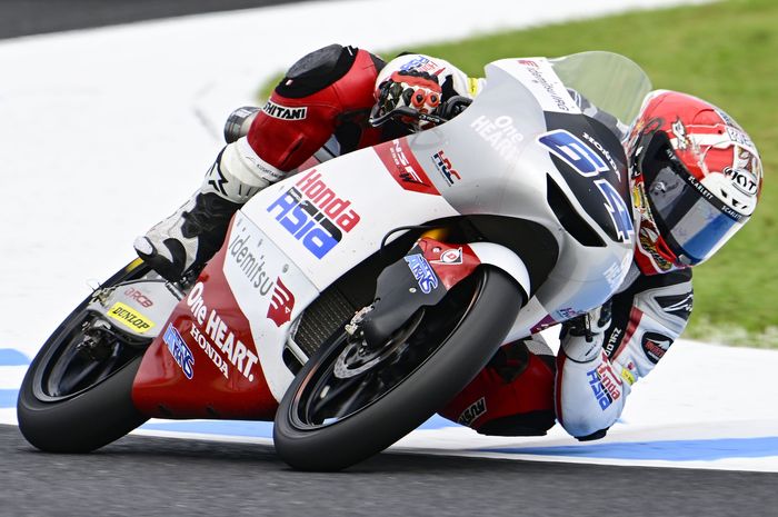 Pembalap Indonesia, Mario Aji, pada ajang Moto3 Jepang 2023