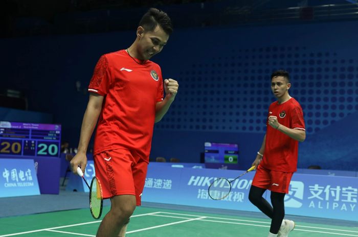 Ganda putra Indonesia, Fajar Alfian/Muhammad Rian Ardianto mengamankan tiket perempat final Asian Games 2022 nomor perorangan.