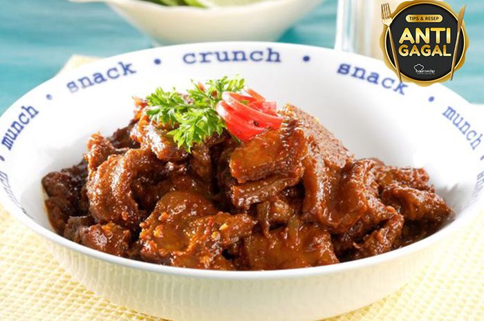 Hidangan babat kecap pedas.