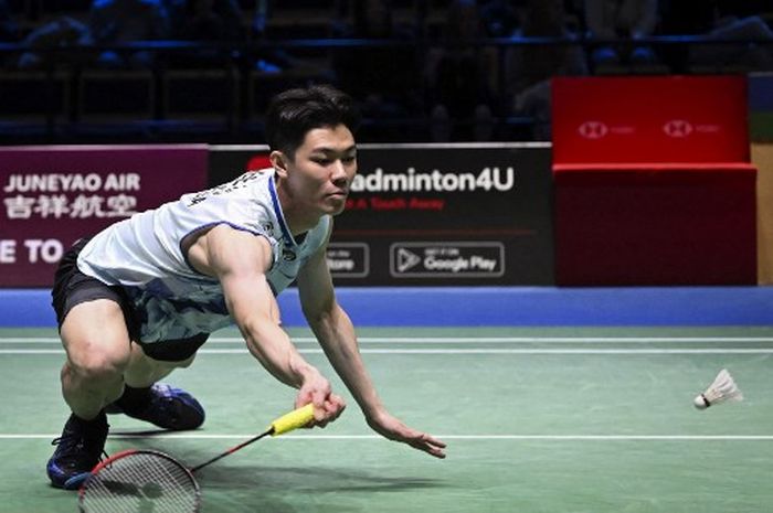Pebulu tangkis tunggal putra Malaysia, Lee Zii Jia, pada final Arctic Open 2023, 15 Oktober.