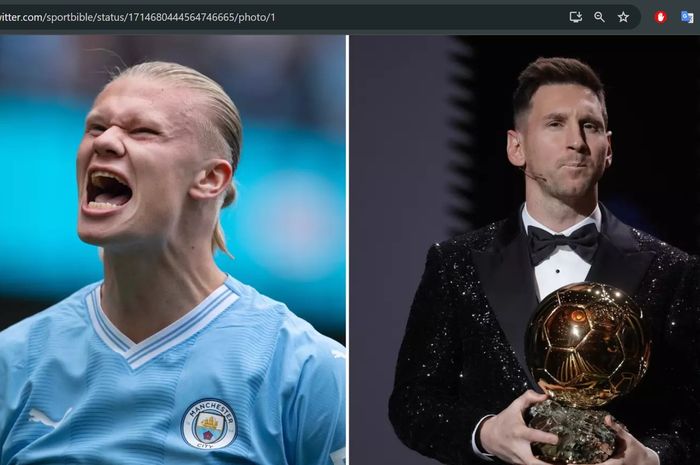 Link live streaming Ballon d'Or 2023 membantu penonton menyaksikan pertarungan prestasi Lionel Messi dan Erling Haaland.