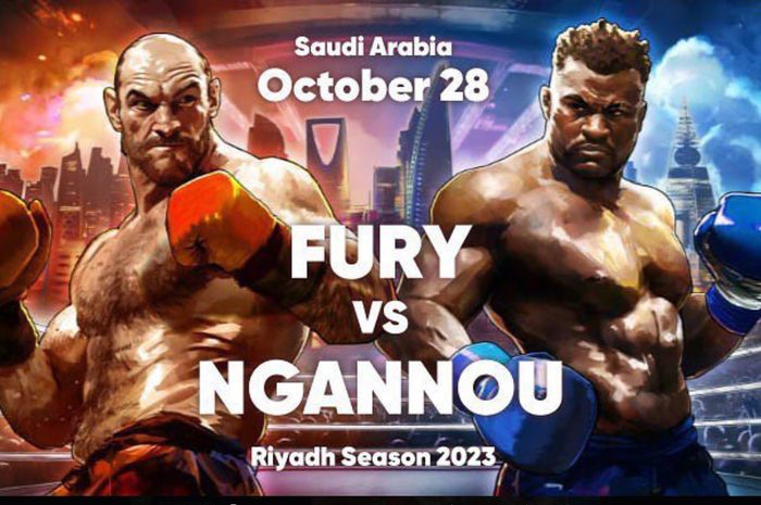 Poster duel tinju Tyson Fury vs Francis Ngannou.