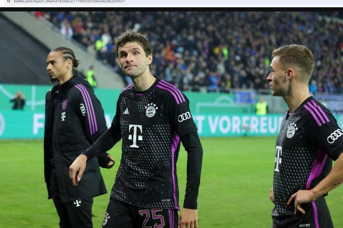 Penyerang Bayern Muenchen, Thomas Mueller, sindir pemain lain yang tidak menghormati penggemar setelah tersingkir dari DFB Pokal alias Piala Liga Jerman di tangan klub divisi 3, Saarbruecken.