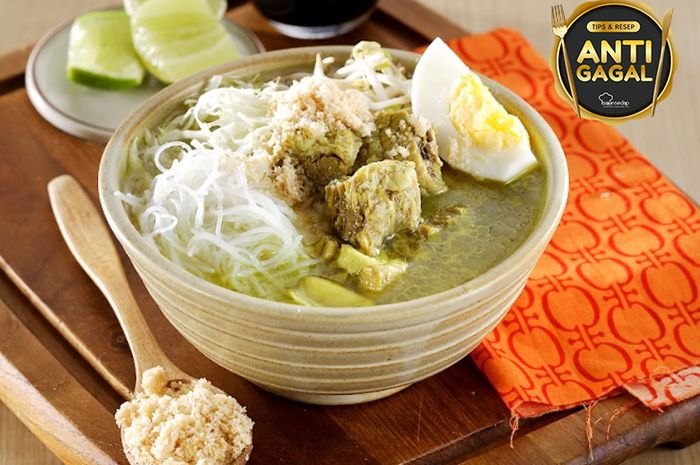 Hidangan soto daging koya.