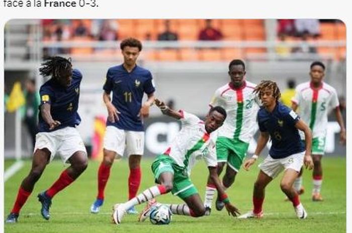 Timnas U-17 Prancis mengalahkan Timnas U-17 Burkina Faso 3-0 di Piala Dunia U-17 2023.