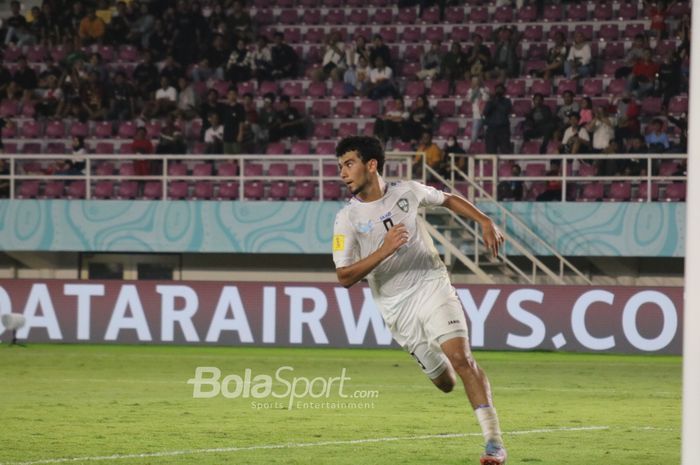 Selebrasi gol ketiga Uzbekistan ke gawang Kanada pada laga kedua Grup B Piala Dunia U-17 2023 di Stadion Manahan, Solo, Senin (13/11/2023)