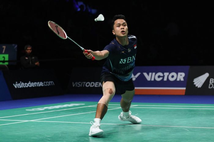 Tunggal putra Indonesia, Anthony Sinisuka Ginting menuntaskan babak pertama China Masters 2023 dengan apik