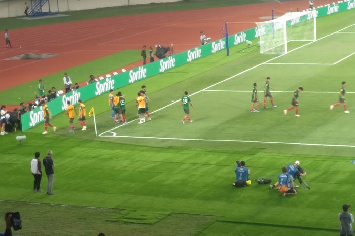 Selebrasi gol pertama timna U-17 Meksiko ke gawang Venezuela pada laga kedua babak penyisihan Grup F Piala Dunia U-17 2023 di Stadion Si Jalak Harupat, Rabu (15/11/2023).