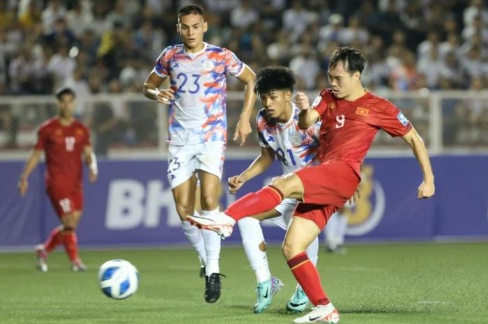 Vietnam memenangi laga perdana atas Filipina dengan skor 2-0 dalam grup F Kualifikasi Piala Dunia 2026 putaran kedua, di Stadion Rizal Memorial, Kamis (16/11/2023).
