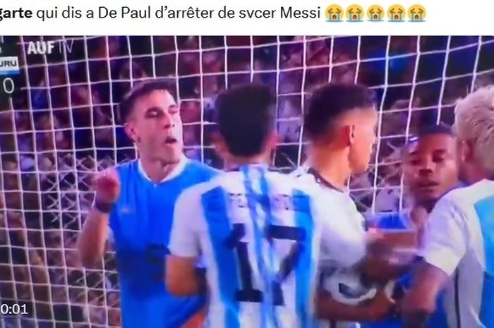 Kualifikasi Piala Dunia 2026 - Ucapan Tak Senonoh Pemain Uruguay ke De Paul, Messi Dilecehkan ugartejpg 20231117105803