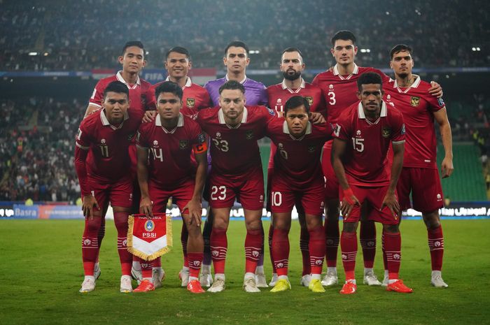 Starting XI timnas Indonesia Vs Irak di Basra International Stadium, Basra, Irak pada Kamis (16/11/2023).