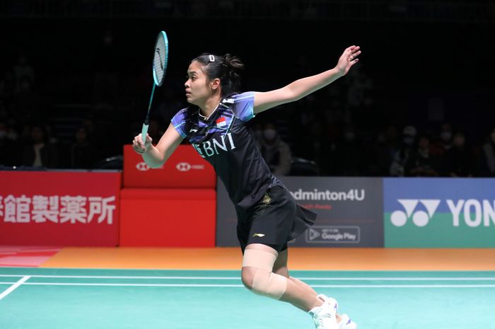 Gregoria Mariska Tunjung menangi pertandingan pertamanya di Indonesia Masters 2024.