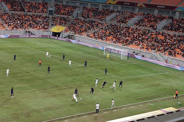 Suasana pertandingan Amerika Serikat vs Prancis di Grup E Piala Dunia U-17 2023, Sabtu (18/11/2023) di Jakarta International Stadium.