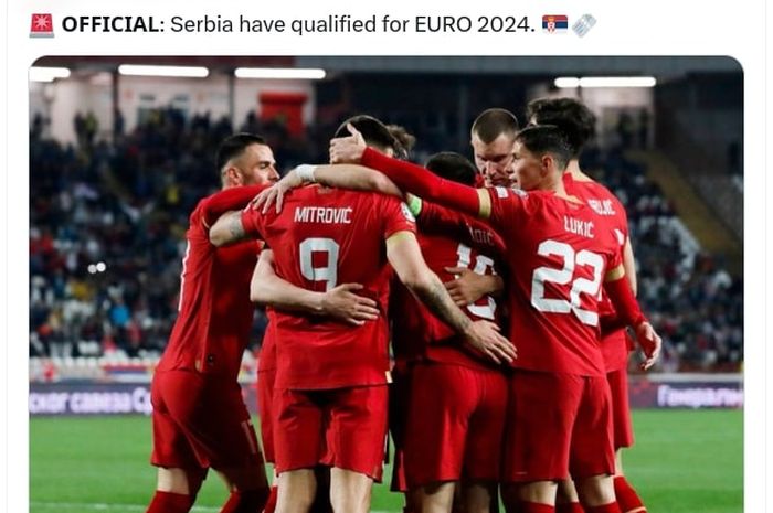 Timnas Serbia jadi peserta ke-17 yang lolos ke putaran final Euro 2024.