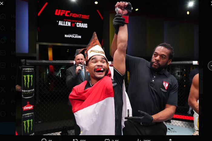 Jagoan UFC asal Indonesia, Jeka Saragih membahas pukulan tambahannya pada sang lawang Lucas Alexander.
