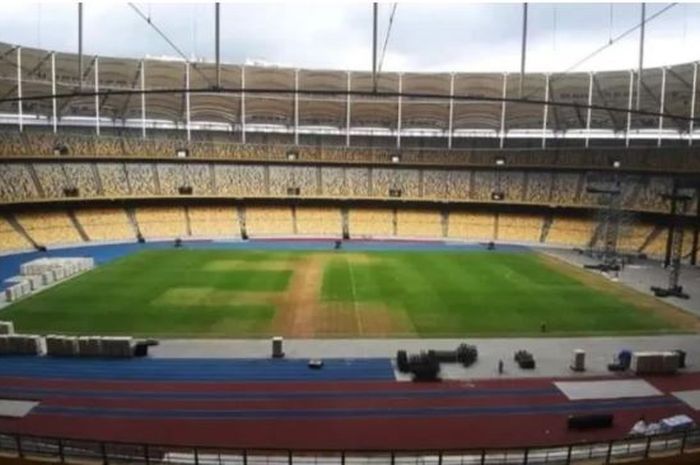 Kondisi terbaru rumput Stadion Nasional Bukit Jalil.
