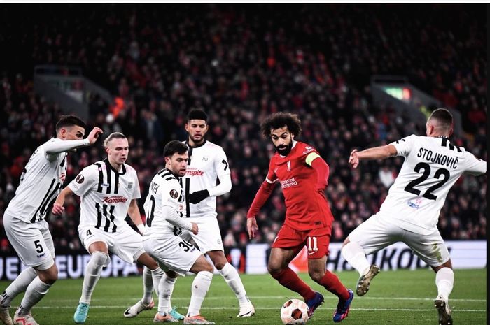 Mohamed Salah menajdi kapten Liverpool dalam lanjutan Liga Europa, Jumat (1/12/2023)