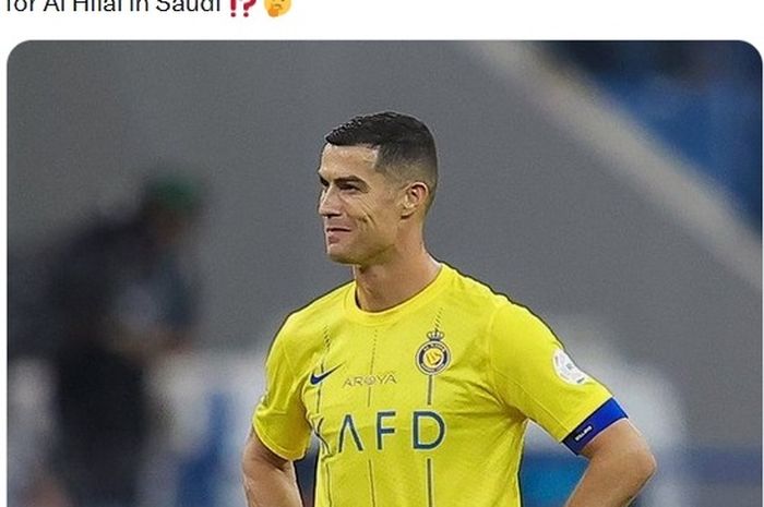 Aksi Cristiano Ronaldo saat Al NAssr kalah dari Al Hilal dalam lanjutan Liga Arab Saudi 2023-2024.