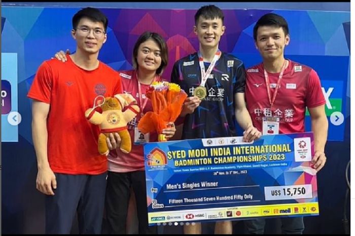 tunggal putra Taiwan, Chi Yu Jen mengalami kenaikan ranking BWF usai menang di Syed Modi International 2023