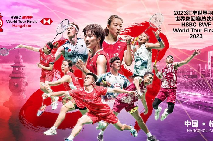 Poster sebagian kontestan BWF World Tour Finals 2023 yang akan berlangsung pada 13-17 Desember 2023 di Hangzhou Olympic Sports Centre, Hangzhou, China.