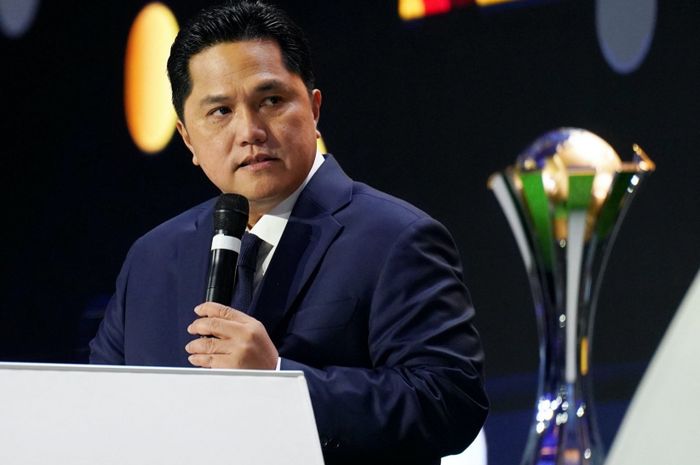 Ketua Umum PSSI, Erick Thohir yang berbicara soal Indonesia yang bertekad meningkatkan kualitas sepak bola Tanah Air di depan 211 anggota FIFA.