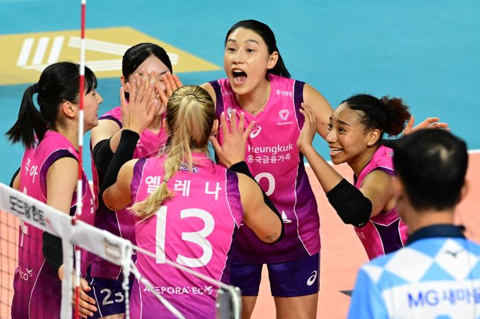 Tim bola voli putri Incheon Heungkuk Life Pink Spiders pada Liga Voli Korea 2023-2024