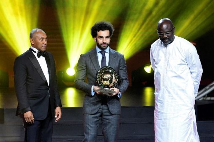 Mohamed Salah dinobatkan sebagai Pemain Terbaik Afrika 2018 dalam acara CAF Award, 8 Januari 2019 di Dakar.