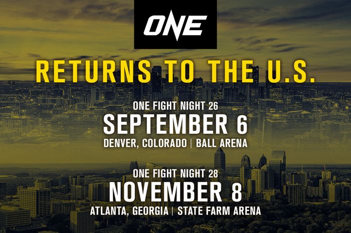 ONE Championship akan menggelar 2 ajang akbar di Amerika Serikat pada 6 September dan 8 November 2024.