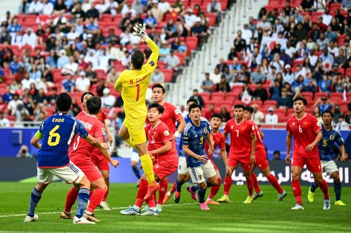 Suasana pertandingan Jepang Vs Vietnam dalam laga perdana Grup D Piala Asia 2023, Minggu (14/1/2024).